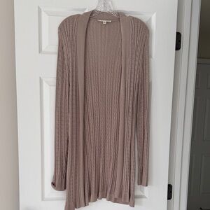 Cyrus Women's Beige Open-Front Cardigan